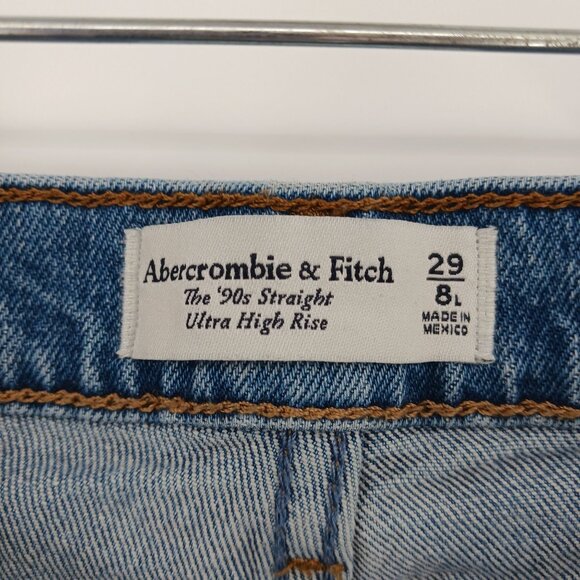 Abercrombie & Fitch 90s Straight Ultra High Rise Jeans Size 29 Long - Picture 6 of 13